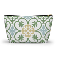Portugal Tile Accessory Pouch w T-bottom in Green